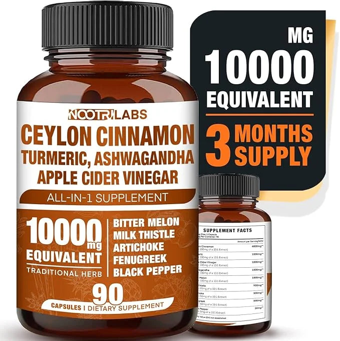 All-in-1 10000mg Highest Potency Ceylon Cinnamon, 90 Vegan