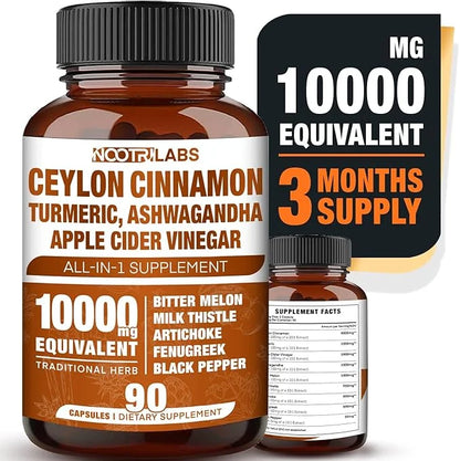 All-in-1 10000mg Highest Potency Ceylon Cinnamon, 90 Vegan