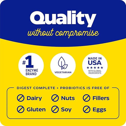 Enzymedica, Digest Complete + Probiotics, Full-Range, 800 Million 30 Count