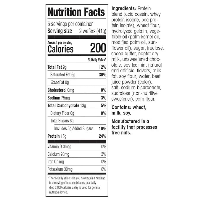 WonderSlim Protein Wafer Snack Bar, Raspberry, 200 Calories, 15g Protein, 0mg Cholesterol (5ct) - Product Image