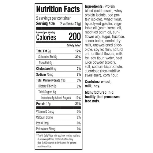 WonderSlim Protein Wafer Snack Bar, Raspberry, 200 Calories, 15g Protein, 0mg Cholesterol (5ct) - Product Image