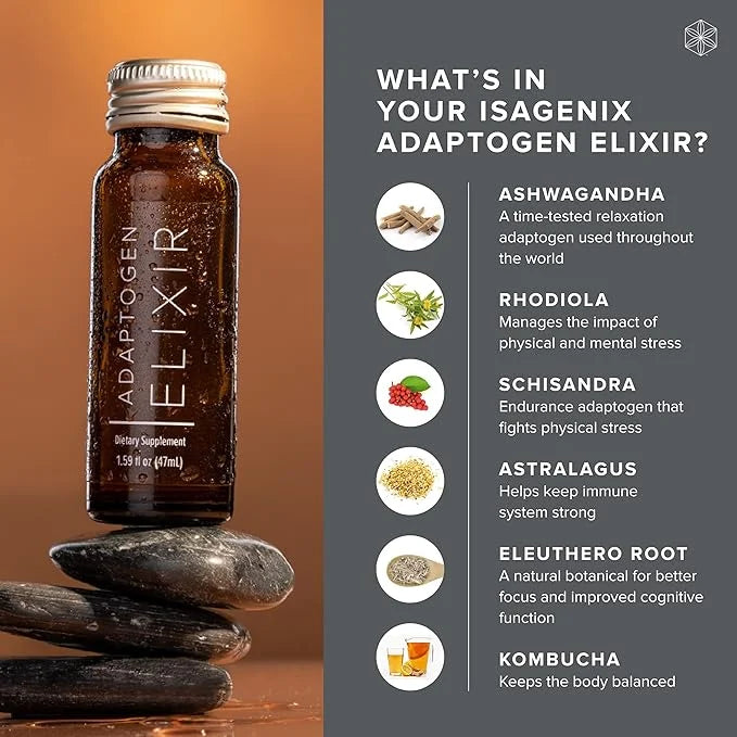Isagenix Adaptogen Elixir 1.59 Oz (10 Count)