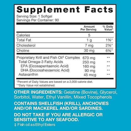 Qunol Advanced Omega 3 Krill and 10x Better 250mg EPA 90 Count 1)