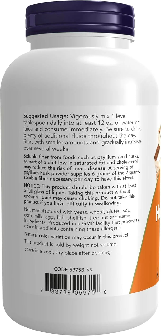 NOW Supplements, Psyllium Husk Powder, Non-GMO 12-Ounce