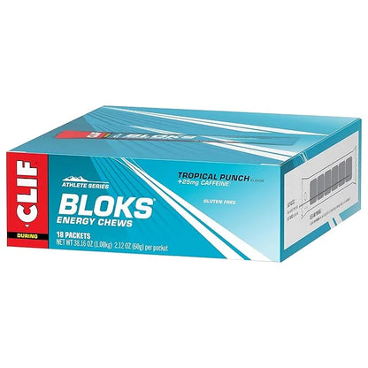 CLIF BLOKS - Tropical Punch Flavor with Caffeine - Energy Chews - Non-GMO - Plant Based - Fast Fuel for Cycling and Runnin...