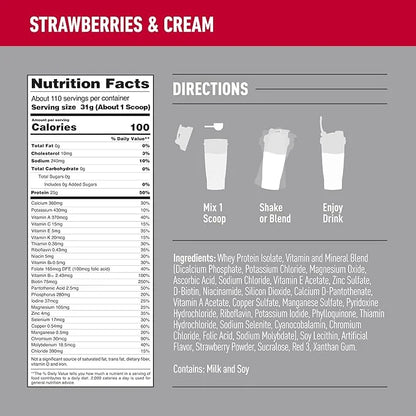 Isopure Zero Carb 100% Pure Whey Isolate Protein Powder, Lactose Free, Gluten Free, With Vitamins, Strawberries & Cream, 2...