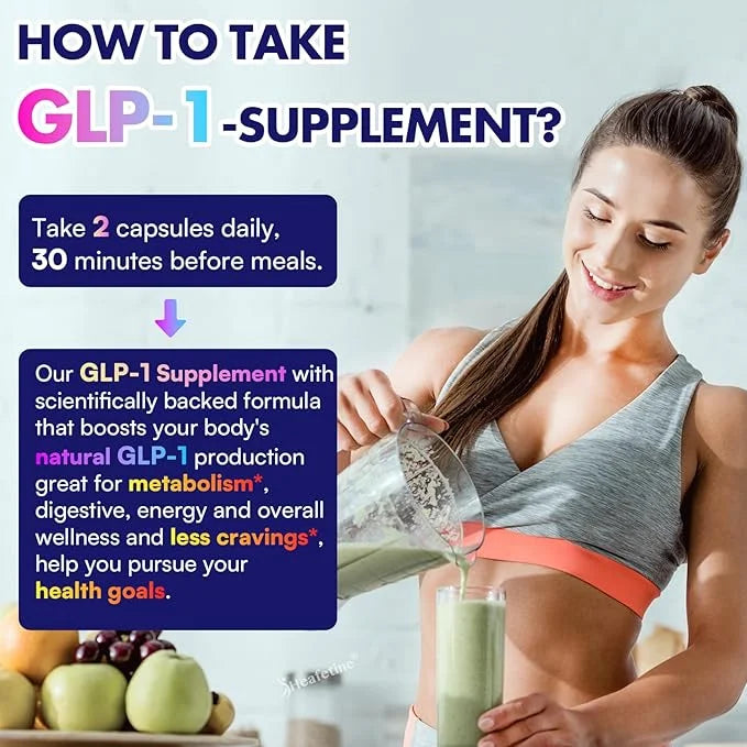 GLP-1 Supplement Support, with Naturally GLP1 Supplement Probiotic for Women & Men, Hops & Green Tea Extract, GLP 1 Supple...