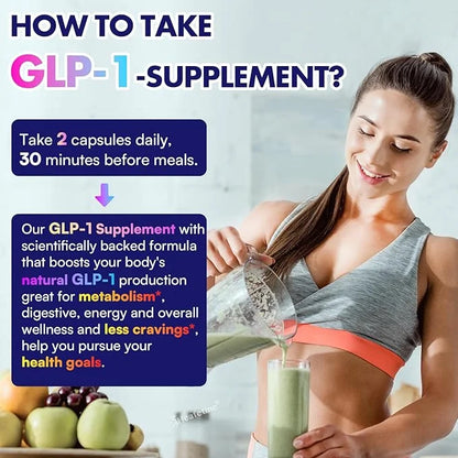 GLP-1 Supplement Support, with Naturally GLP1 Supplement Probiotic for Women & Men, Hops & Green Tea Extract, GLP 1 Supple...
