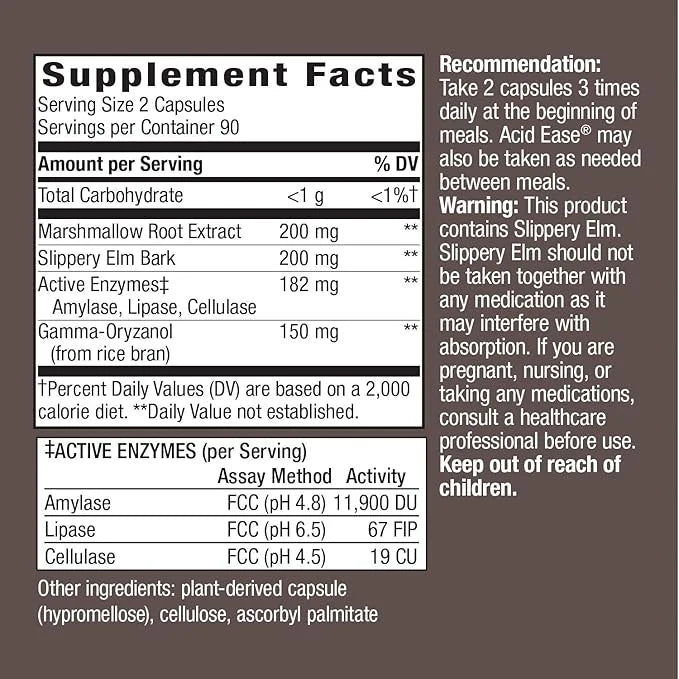 Nature's Way Acid-Ease Digestion Formula, Digestive 180 Vegan