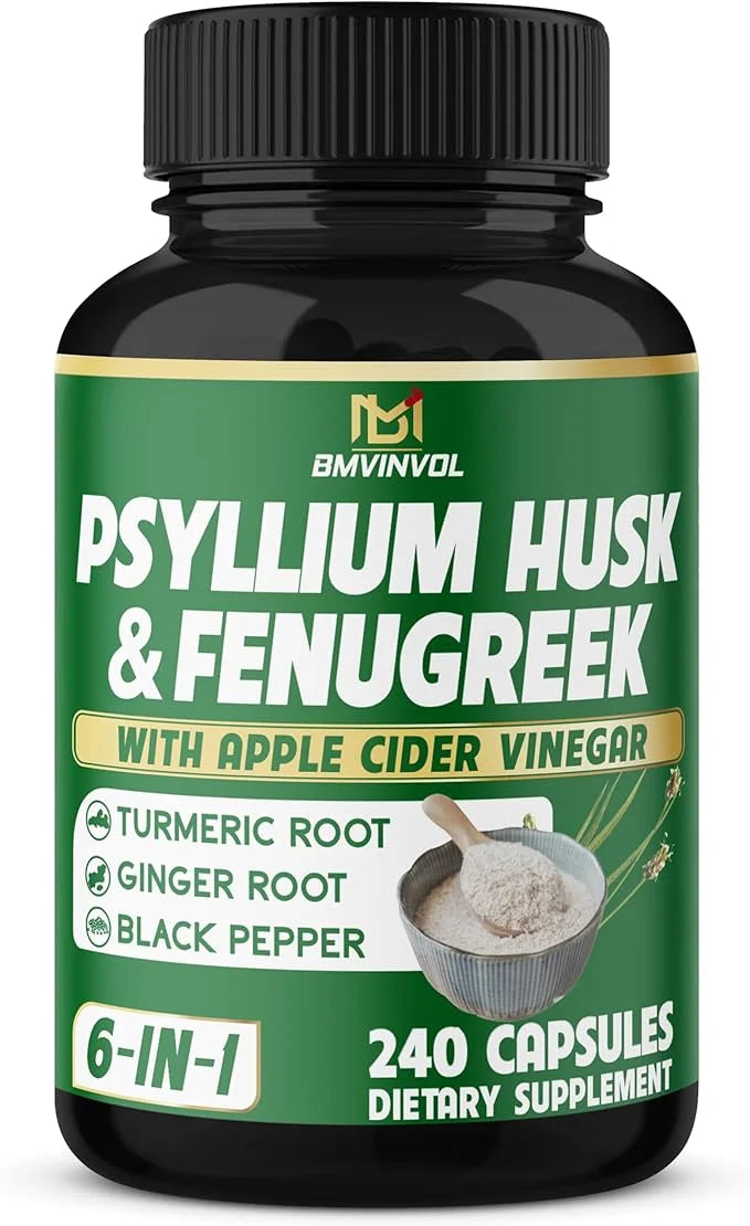 BMVINVOL Psyllium Husk Fiber Supplement 240 Capsules