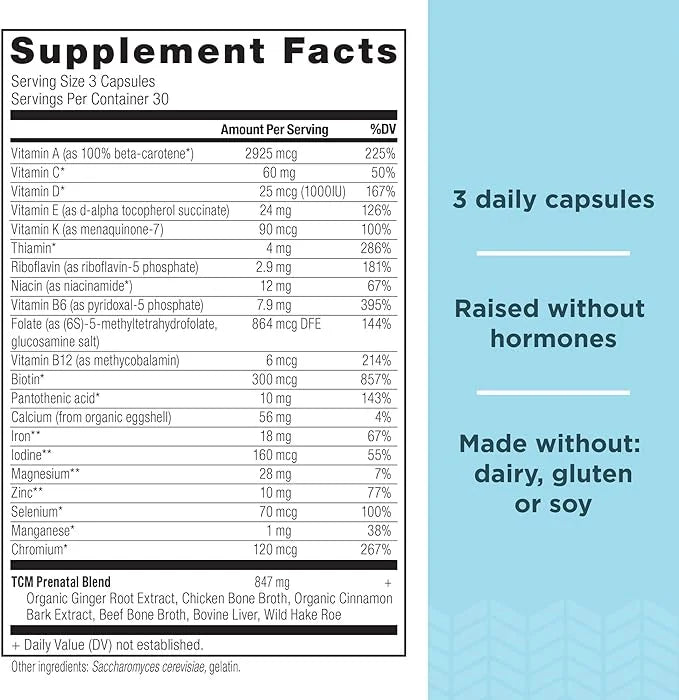 Ancient Nutrition Prenatal Vitamins, Multivitamin B12, Magnesium 90 Ct