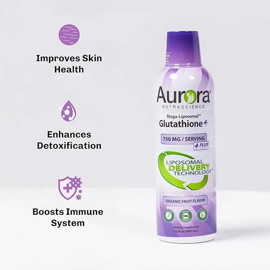 Aurora Nutrascience, Mega-Liposomal Liquid Glutathione + Vitamin C, Antioxidant, Immune System Support, 750 mg per Serving...