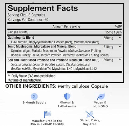 Codeage Gut Health Supplements Vegan Formula 180 Capsules