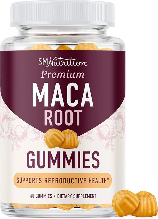 Maca Root Gummies with Natural Peach Flavor | Drive, Performance & Energy Support | Hormone Balance for Women and Men | He...