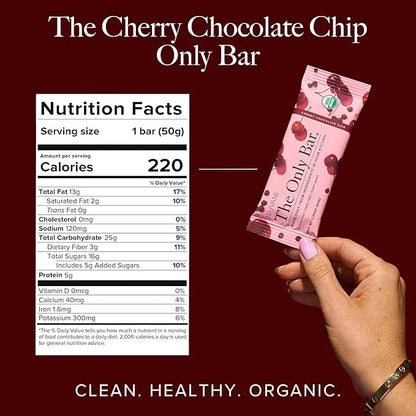 Truvani Plant Based Snack Bars | Cherry Chocolate Chip 1 Pack | 5g Protein | USDA Organic and Vegan | The Only Bar | Dairy...