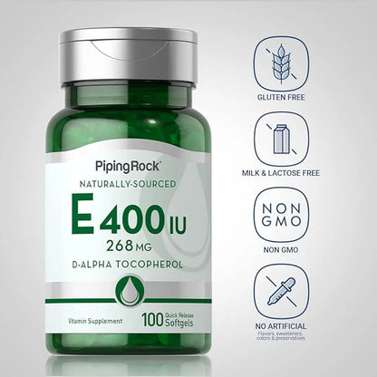 Piping Rock Vitamin E 400 IU Softgels 268mg | 100 Softgel