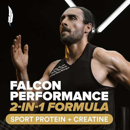 BIRDMAN Falcon Performance Vegan Protein Powder, 31g Protein, 5g Creatine, 5g BCAA, Probiotics, Electrolytes, Pre Workout,...