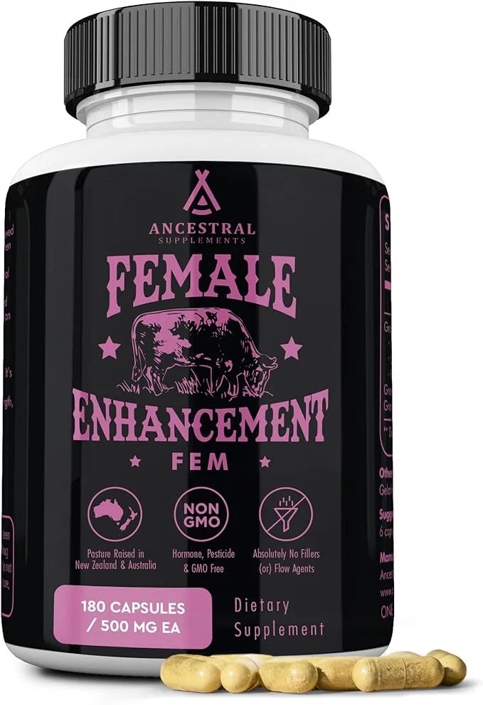 Ancestral Supplements Grass Fed FEM Liver Supplement for Women with Collagen, CoQ10, Vitamin B12, Joint Support Bone Marro...