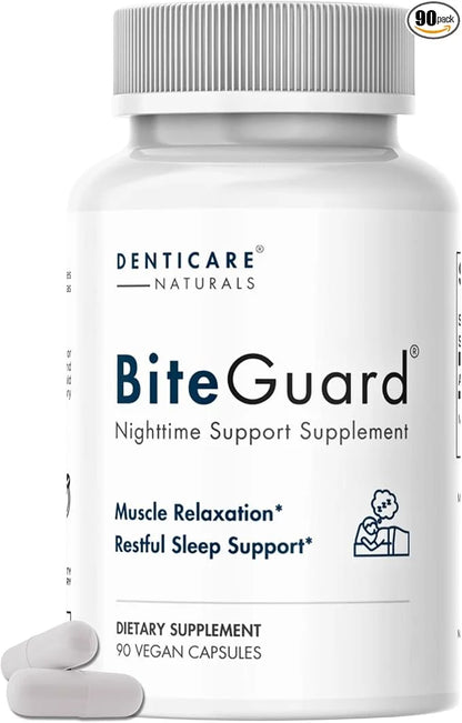 Denticare Bite-Guard for Teeth Grinding & Clenching, TMJ Relief, Calms Jaw with Magnesium - 90 Caps - Product Image