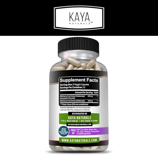 Kaya Naturals Elderberry Immune Support 1200mg Immune 30 Count
