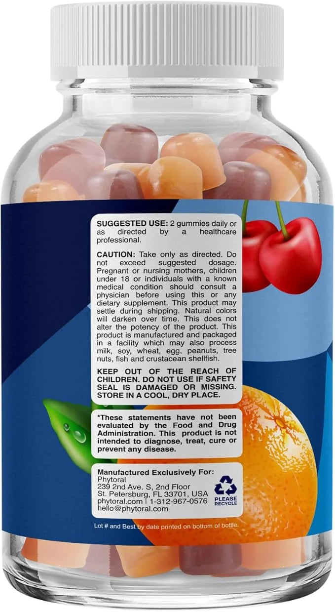 Natural Multivitamin for Men Gummies with Zinc B6 & B12 for