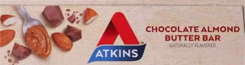 Atkins Chocolate Almond Butter Protein Meal Bar, Keto Friendly, 5 Count - Product Image