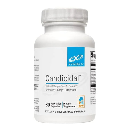 XYMOGEN Candicidal - Natural Support for Healthy Microbial Balance and GI Health - Oregano Extract, Sodium Caprylate, Ging...