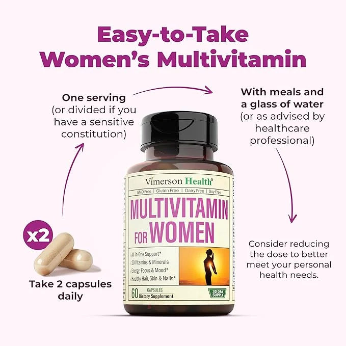 Multivitamin for Women - Daily Womens Multivitamin & Multimineral with Vitamin A, C, D, E, B12, Zinc and More Vitamins for...