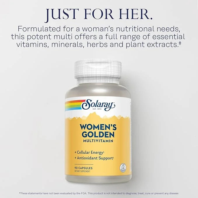 SOLARAY Women's Golden Multi-Vita-min Capsules, 90