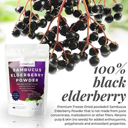 Sambucus Elderberry Powder from 100% Freeze-Dried (4 oz).