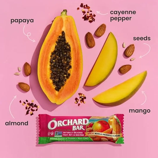 Orchard Bars Non-GMO Fruit & Nut Bars, Mango Papaya Almond, 1.4 Oz, Pack of 12 - Product Image