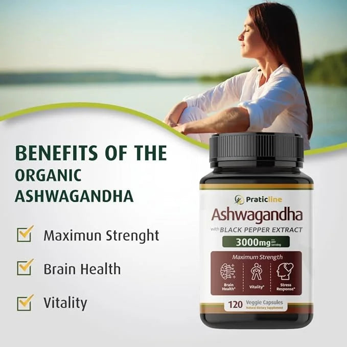 Ashwagandha Capsules 3,000 mg 120 Vegan