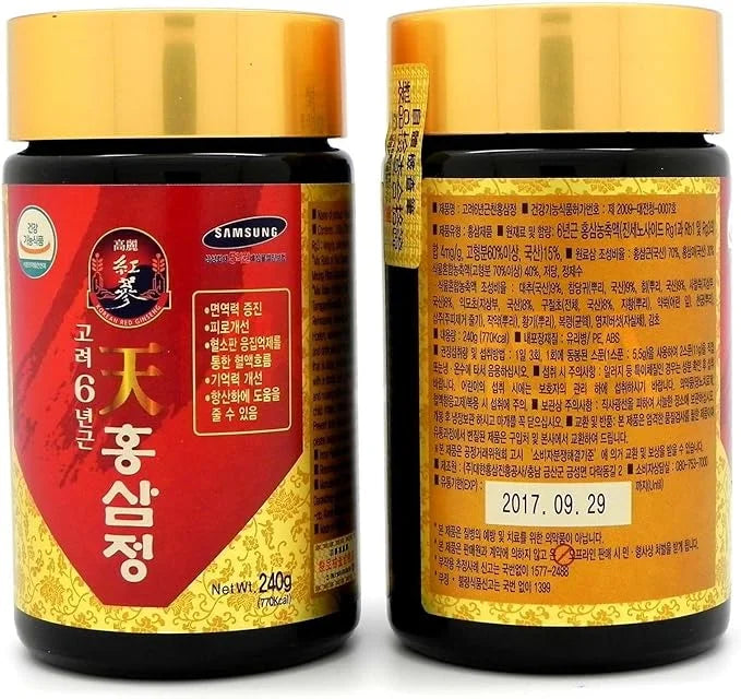 Korean 6years Root Red Ginseng Gold 240g(8.5oz) X 4ea, Saponin,
