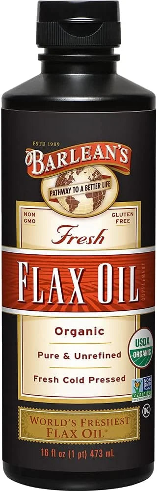 Barlean's Organic Flaxseed Oil Liquid from Cold Pressed Flax Seeds, 7,640mg ALA Omega 3 Fatty Acid Supplement for Joint an...