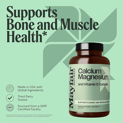 Calcium Magnesium and Vitamin D Complex, 250 Tablets,