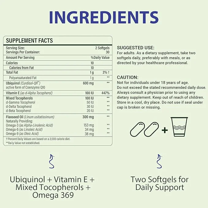 CoQ10 600mg Softgels CoQ10 Ubiquinol 3 6 6 9 9 | 240 Softgels