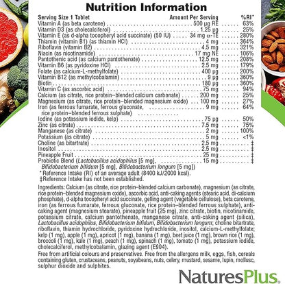 Natures Plus Source of Life Prenatal 800 mcg 90 Vegetarian 45 Servings