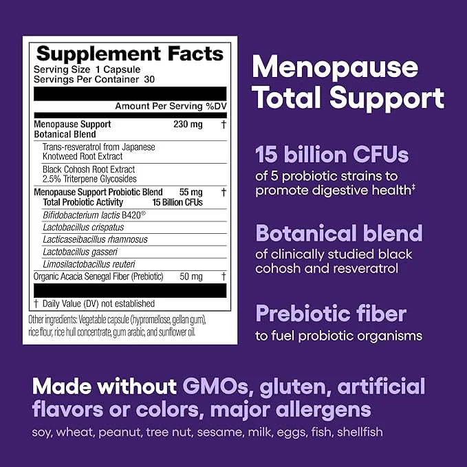 Physician's CHOICE Menopause Probiotic Supplement for Women - Supports Hormone Balance, Hot Flashes, Night Sweats, Weight ...