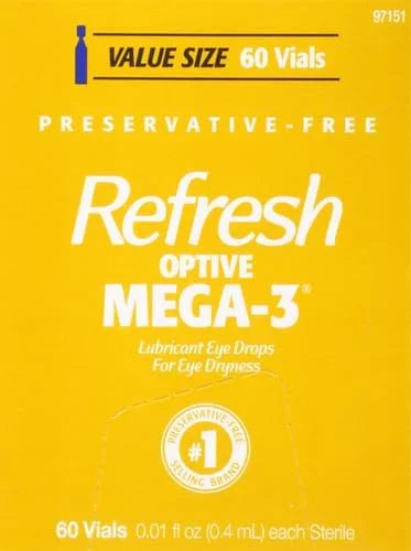 Refresh Optive MEGA-3 Lubricant Eye Drops 0.01 fl (0.4 mL), 60 Single-Use