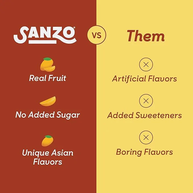 Sanzo Flavored Sparkling Water - Mango (Alphonso), 12-Pack - Carbonated Drink Made with Real Fruit & Sugar-Free - Non-GMO,...