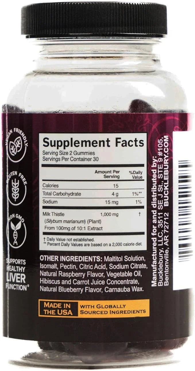 Sugar-Free Milk Thistle Gummies 1,000mg 60 Gummies