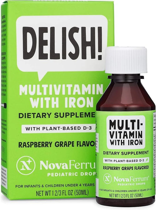 NovaFerrum Delish | Vegan Multivitamin D-3 | 1.69 Fl (50 mL)