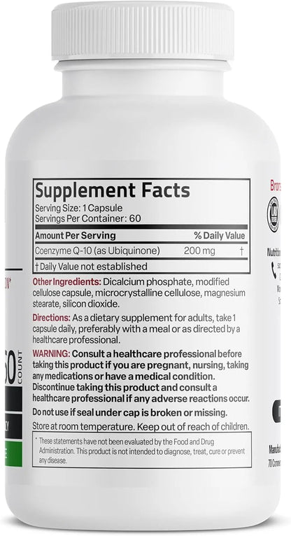 Bronson CoQ10 200 MG High Potency 60 Vegetarian