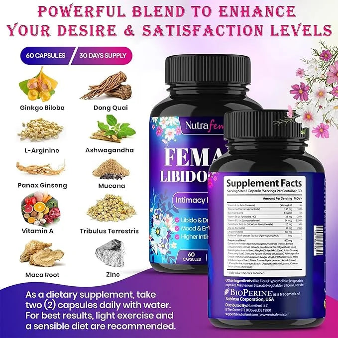 #1 Fast Acting Highly Effective Libido Booster for Women-Female Libido Booster for Hormonal Balance, Mood & Drive - with M...