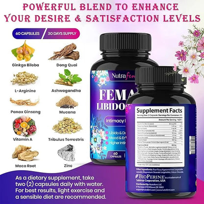 #1 Fast Acting Highly Effective Libido Booster for Women-Female Libido Booster for Hormonal Balance, Mood & Drive - with M...