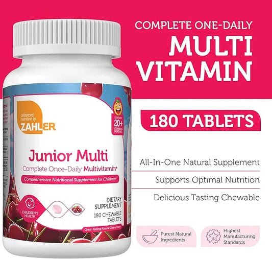 Zahler Kids Multivitamin Chewable Vitamin Tablet - Complete One Daily Kids Vitamins Supplement - Contains 20+ Minerals & V...