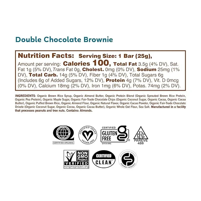 GoMacro Kids MacroBar Organic Vegan Snack Bars - Double Chocolate Brownie (0.90 Ounce Bars, 7 Count) - Product Image