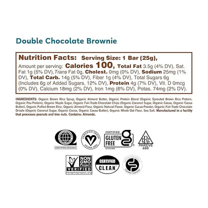 GoMacro Kids MacroBar Organic Vegan Snack Bars - Double Chocolate Brownie (0.90 Ounce Bars, 7 Count) - Product Image
