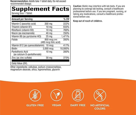 Nature's Way Biotin Forte with Zinc, 60 Tablets