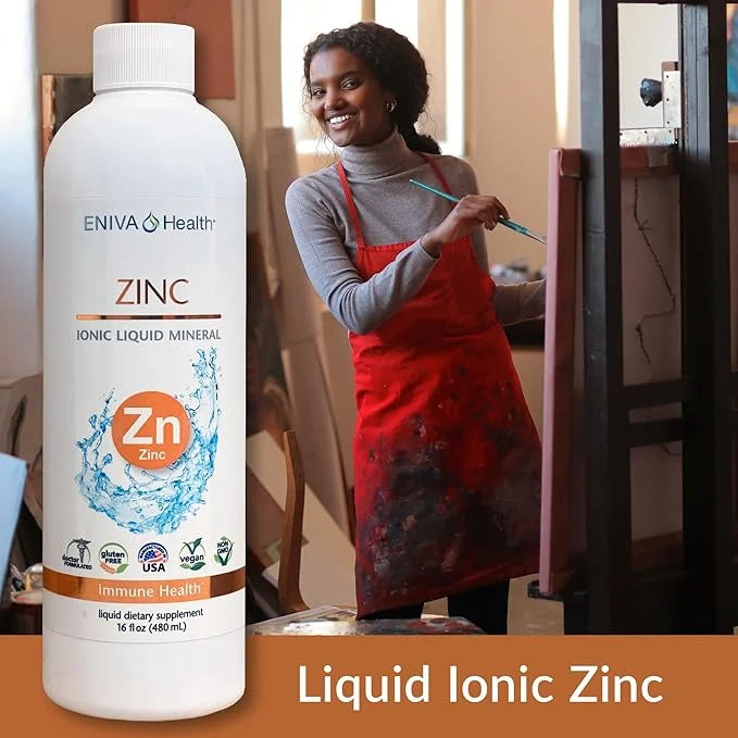 Eniva Health Liquid Ionic Zinc Supplement (16oz) Immune Health, Vision, Skin. Doctor Formulated. NO Calories. NO Sugar. Pe...